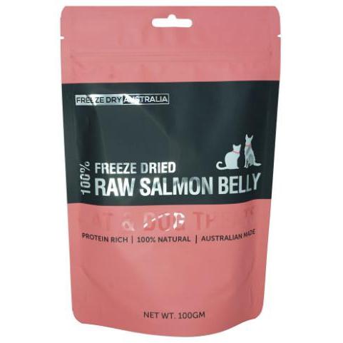 Freeze Dry Australia Raw Salmon Bellies Natural Treats for Cats and Dogs 100g-Habitat Pet Supplies