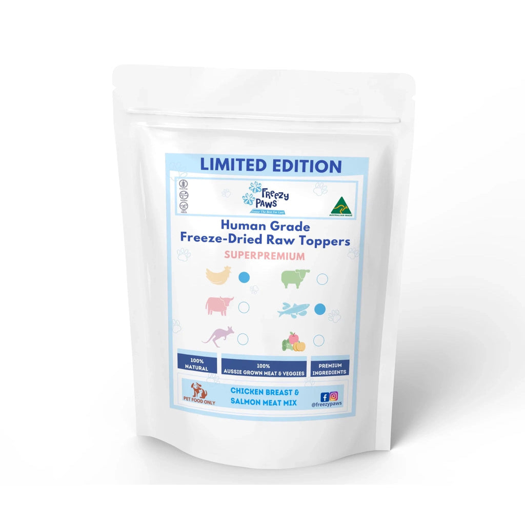Freezy Paws Freeze Dried Chicken and Salmon Topper Mix for Dogs and Cats 80g-Habitat Pet Supplies