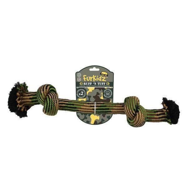 FurKidz Ruff n Tuff Double Knot Rope Medium Dog Toy-Habitat Pet Supplies