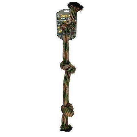 FurKidz Ruff n Tuff Triple Knot Rope Medium Dog Toy-Habitat Pet Supplies