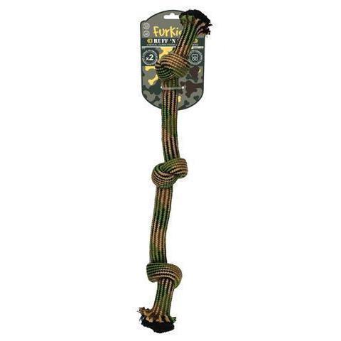 FurKidz Ruff n Tuff Triple Knot Rope Small Dog Toy-Habitat Pet Supplies