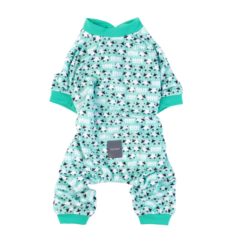 FuzzYard Apparel Counting Sheep Dog Pyjamas Green Size 7-Habitat Pet Supplies