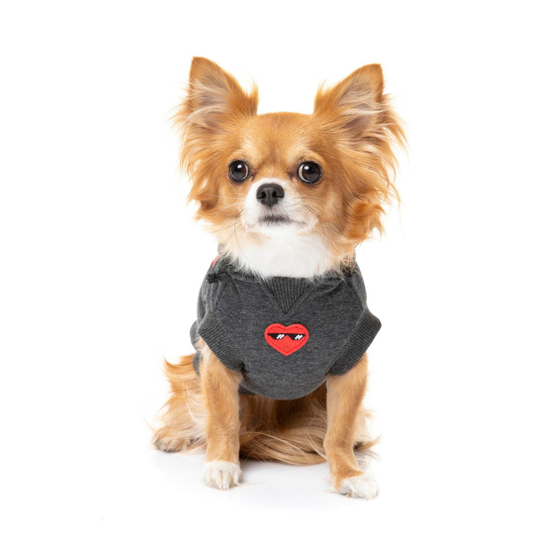 FuzzYard Apparel Heartbreaker Dog Hoodie Grey Size 4***