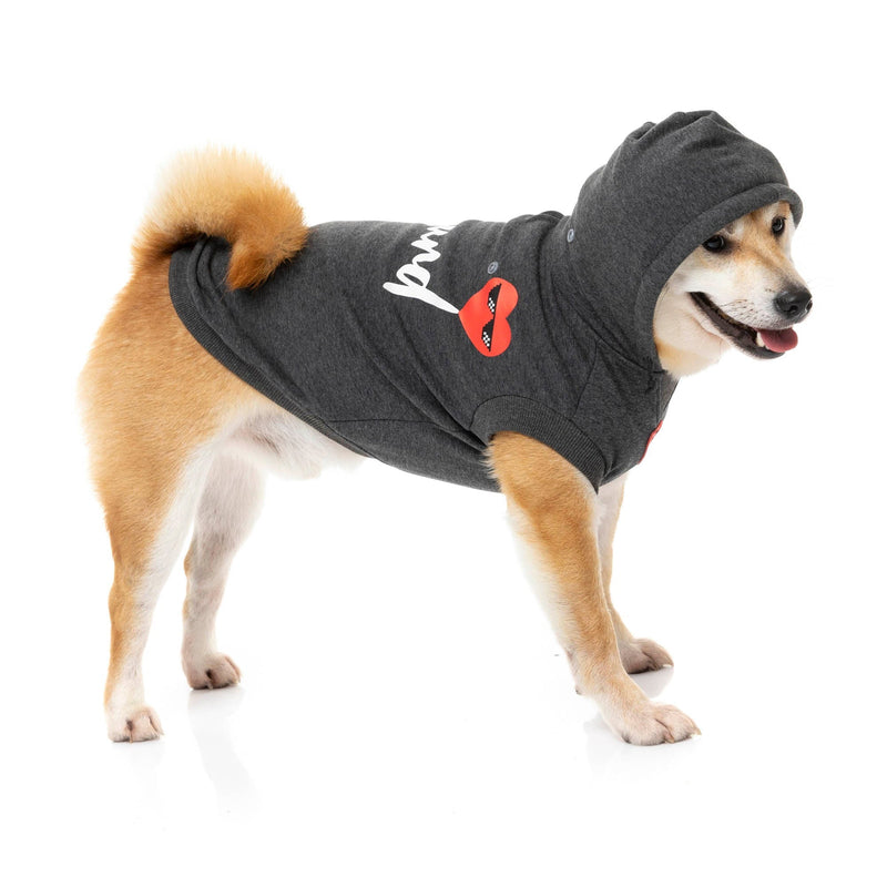 FuzzYard Apparel Heartbreaker Dog Hoodie Grey Size 4***
