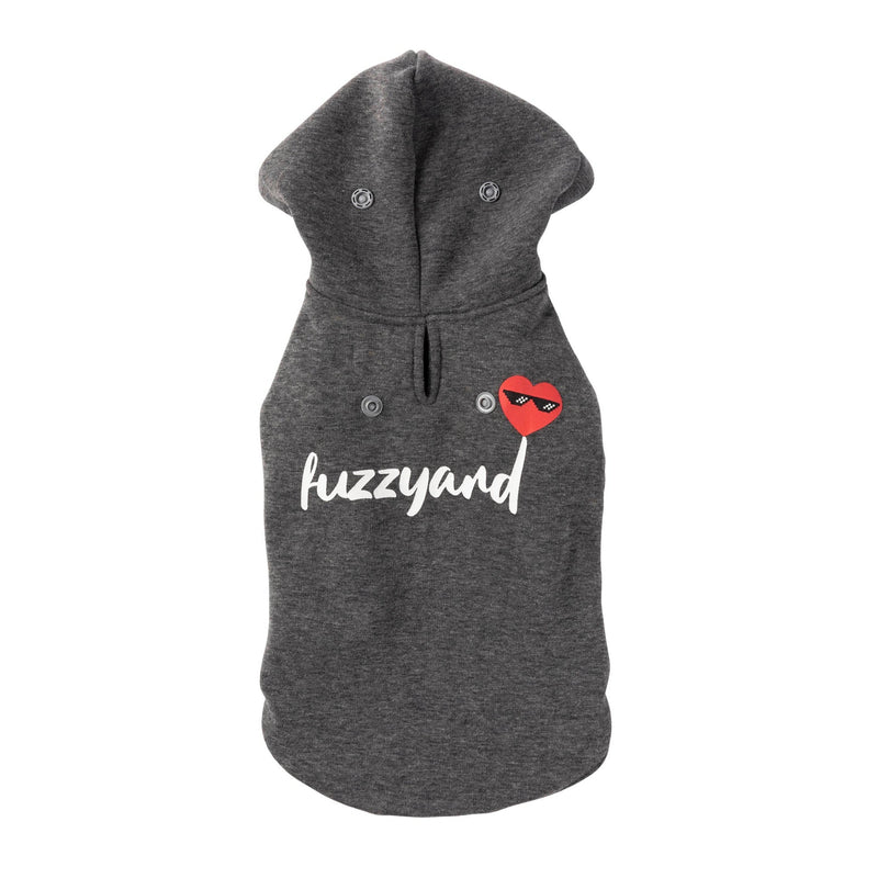 FuzzYard Apparel Heartbreaker Dog Hoodie Grey Size 4***-Habitat Pet Supplies