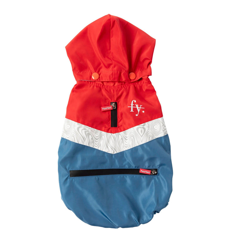 FuzzYard Apparel The Seattle Dog Raincoat Red and Blue Size 2***-Habitat Pet Supplies