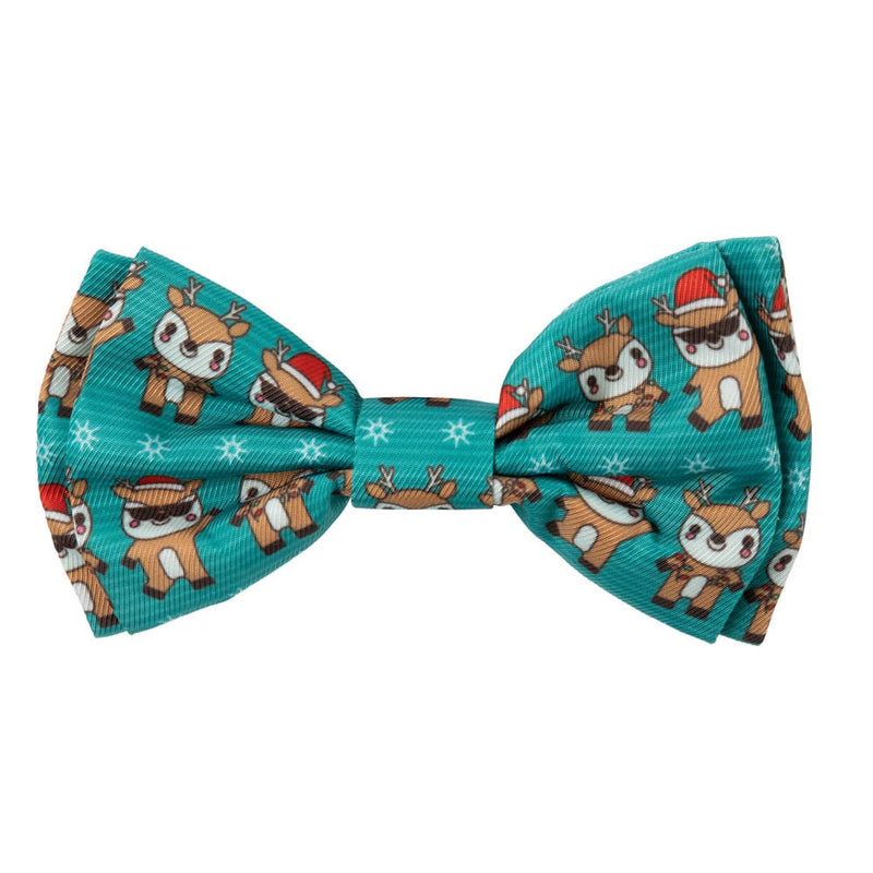 FuzzYard Christmas Disco Deer Bowtie Small*-Habitat Pet Supplies