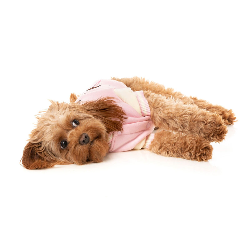FuzzYard Dog Apparel The Letterman Jacket Pink Size 4