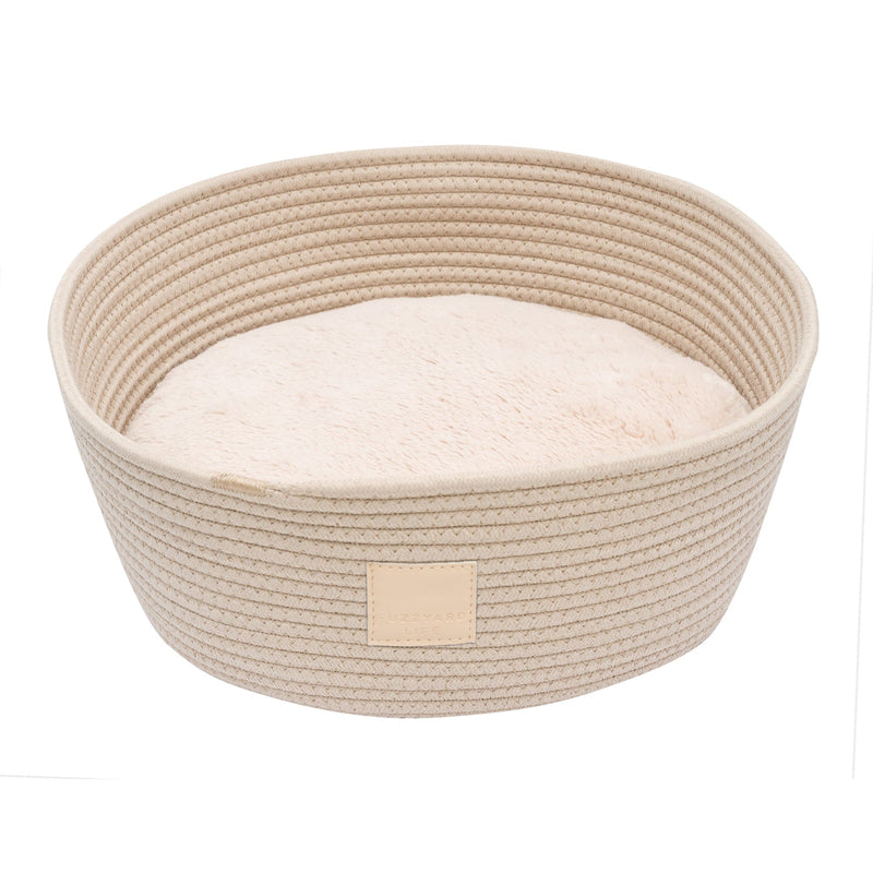 FuzzYard Life Rope Basket Cat Bed Sandstone (+_+)-Habitat Pet Supplies
