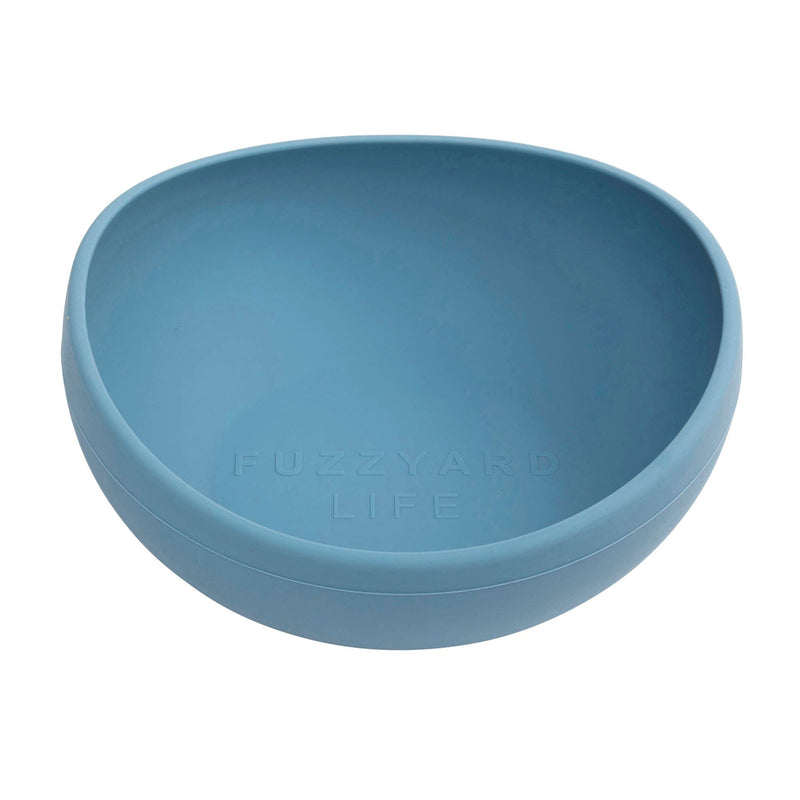 FuzzYard Life Silicone Dog Bowl French Blue Large-Habitat Pet Supplies