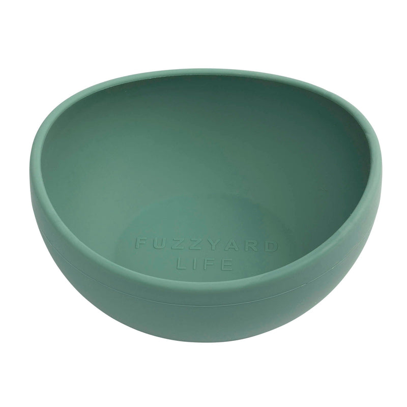 FuzzYard Life Silicone Dog Bowl Myrtle Green Large-Habitat Pet Supplies