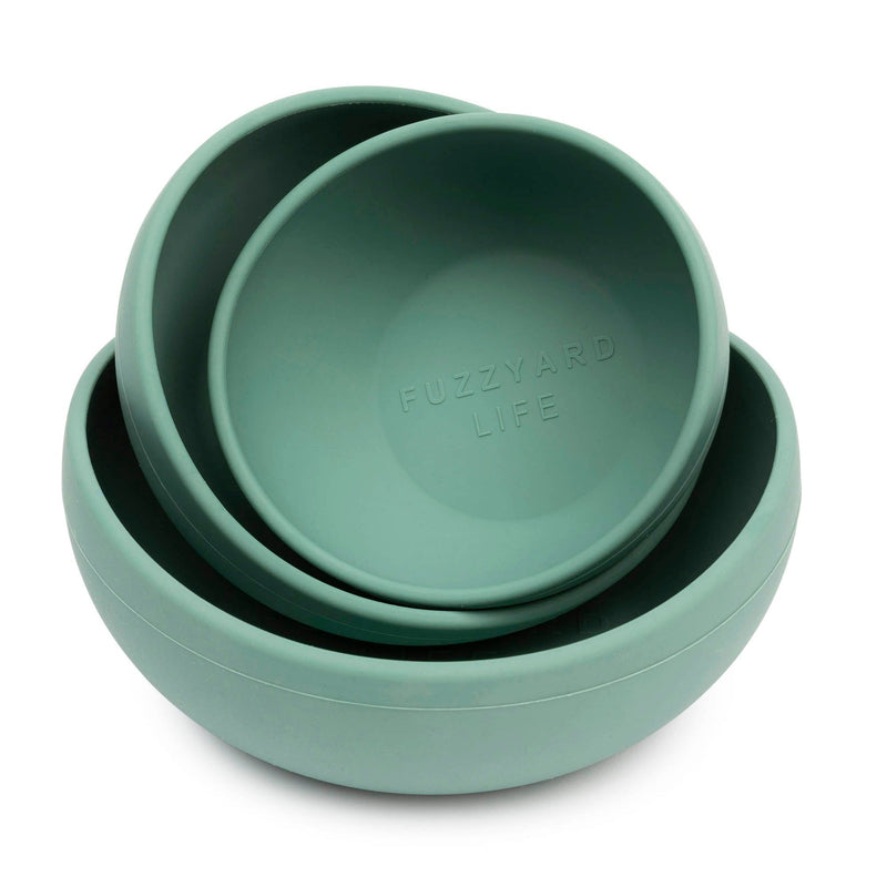 FuzzYard Life Silicone Dog Bowl Myrtle Green Medium