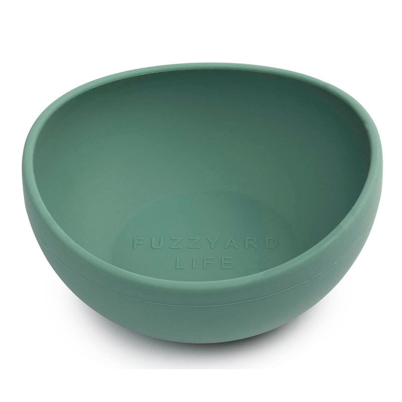 FuzzYard Life Silicone Dog Bowl Myrtle Green Medium-Habitat Pet Supplies