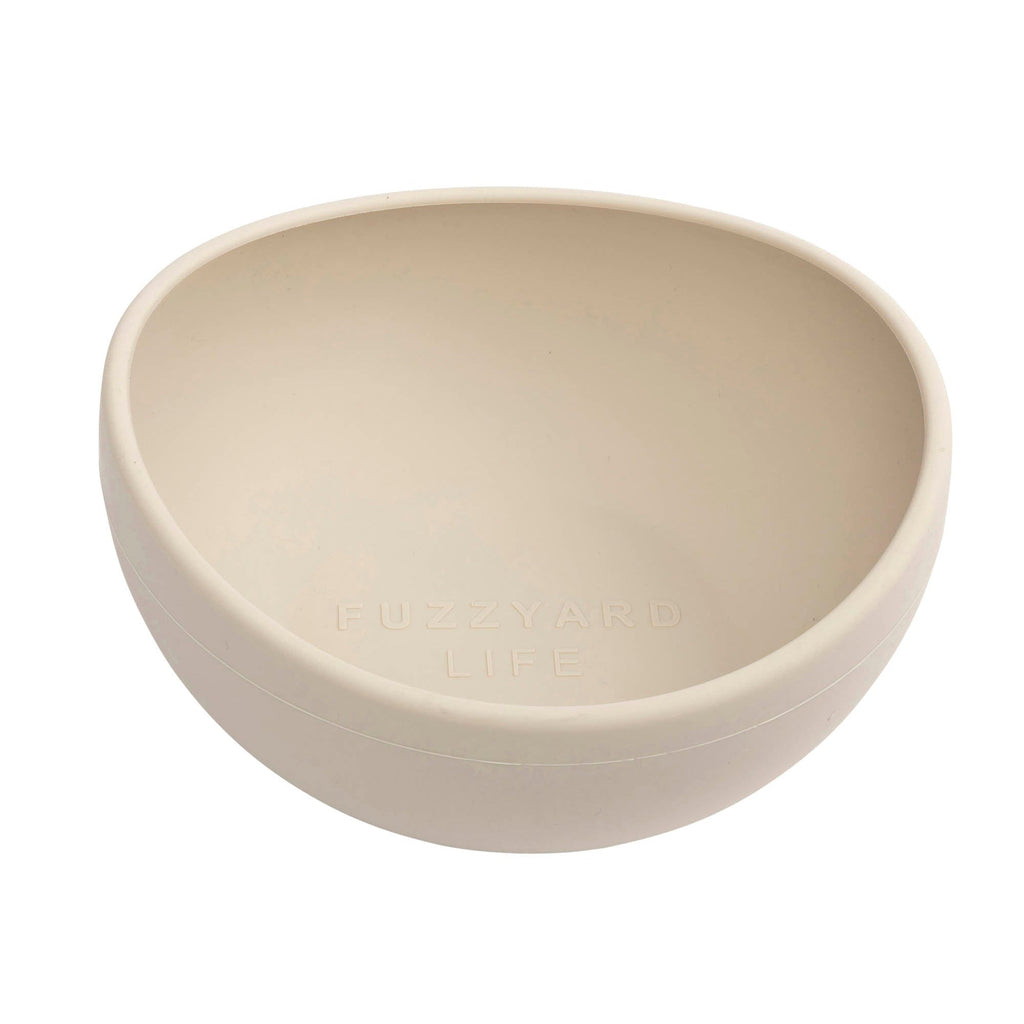 FuzzYard Life Silicone Dog Bowl Sandstone Small-Habitat Pet Supplies