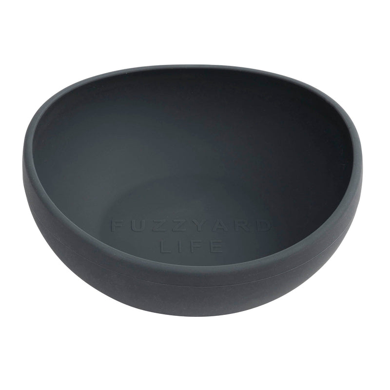 FuzzYard Life Silicone Dog Bowl Slate Grey Large-Habitat Pet Supplies