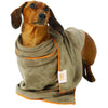 FuzzYard Microfibre Dog Drying Towel Brown with Orange Trim