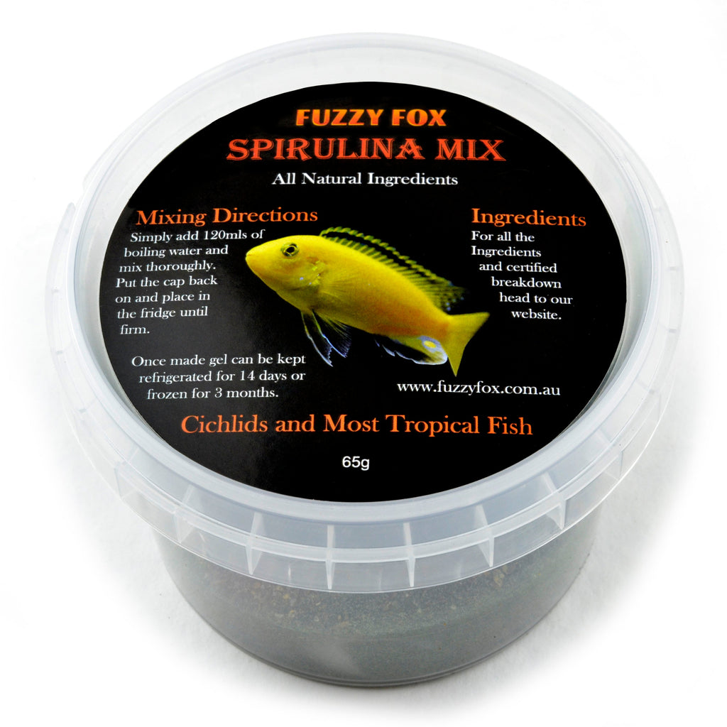 Fuzzy Fox Fish Spirulina Premix Gel Food 65g***-Habitat Pet Supplies