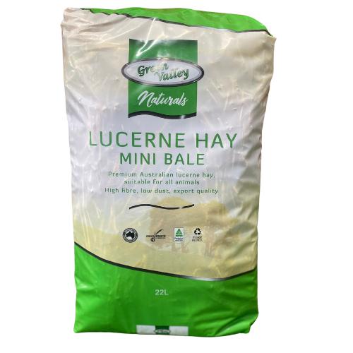 Green Valley Naturals Lucerne Mini Hay Bale for Small Animals 22L (+_+)-Habitat Pet Supplies