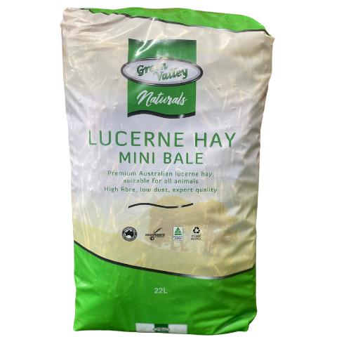 Green Valley Naturals Lucerne Mini Hay Bale for Small Animals 22L-Habitat Pet Supplies