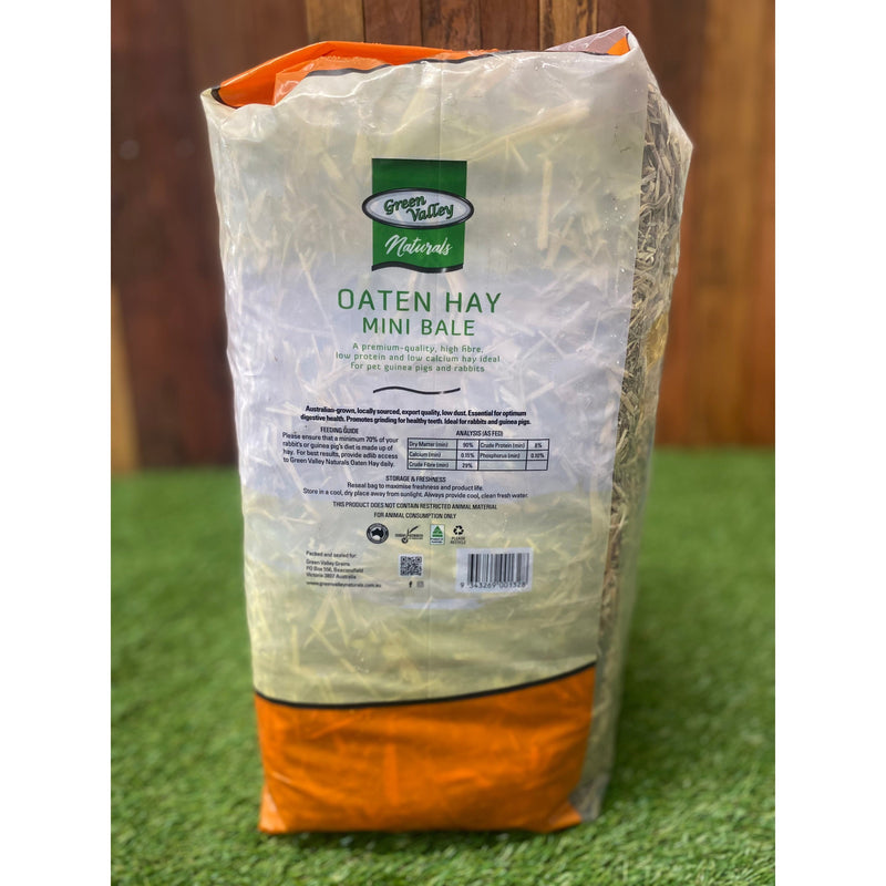 Green Valley Naturals Oaten Hay Mini Bale for Small Animals 22L (+_+)