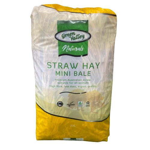 Green Valley Naturals Straw Hay Mini Bale for Small Animals and Birds 22L-Habitat Pet Supplies