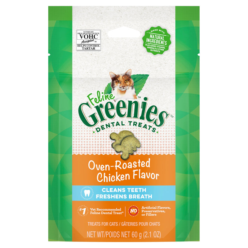 Greenies Cat Dental Treats Oven Roasted Chicken 60g-Habitat Pet Supplies