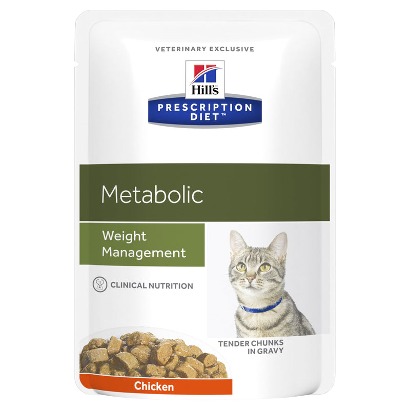 Hills Prescription Diet Cat Metabolic Weight Management Chicken Wet Food 85g x 12