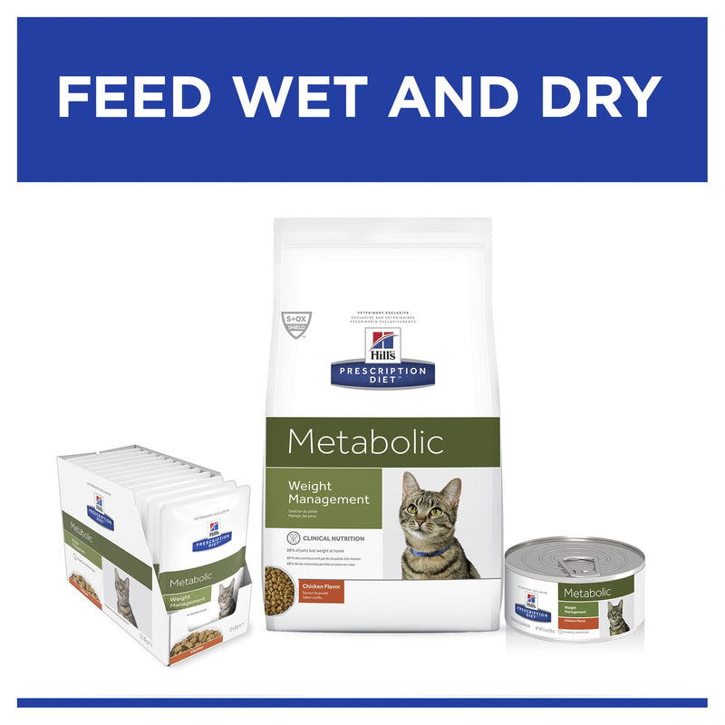 Hills Prescription Diet Cat Metabolic Weight Management Chicken Wet Food 85g x 12