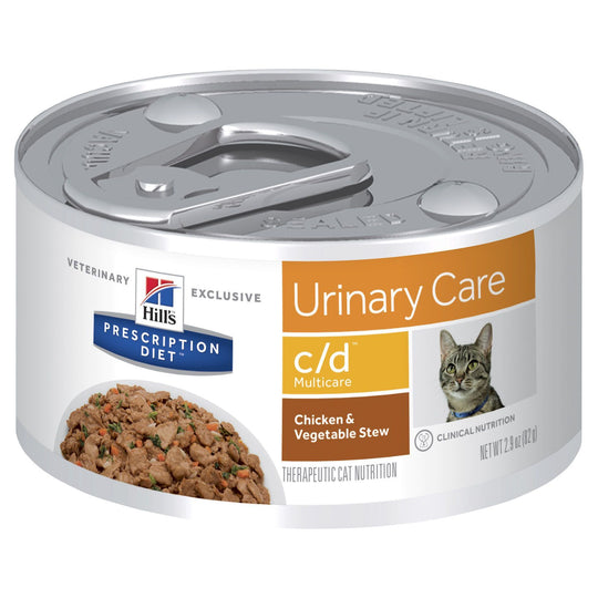 Hills Prescription Diet Cat c/d Multicare Urinary Care Chicken and Vegetable Stew Wet Food 82g