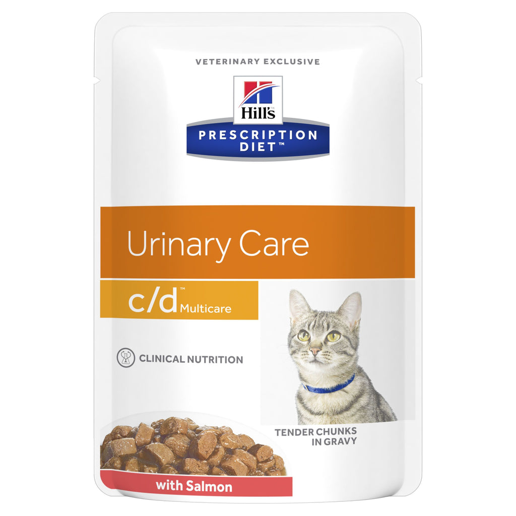 Hills Prescription Diet Cat c/d Multicare Urinary Care Salmon Wet Food Pouch 85g-Habitat Pet Supplies