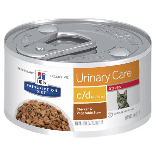 Hills Prescription Diet Cat c/d Multicare Urinary Care Stress Chicken and Vegetable Stew Wet Food 82g