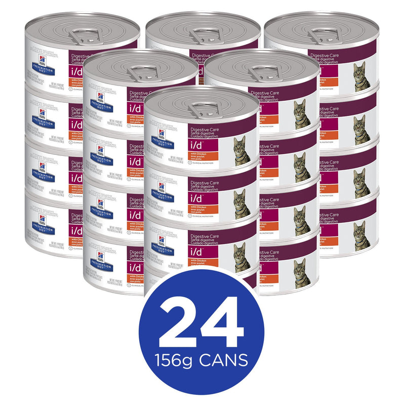 Hills Prescription Diet Cat i/d Digestive Care Chicken Wet Cat Food 156g x 24