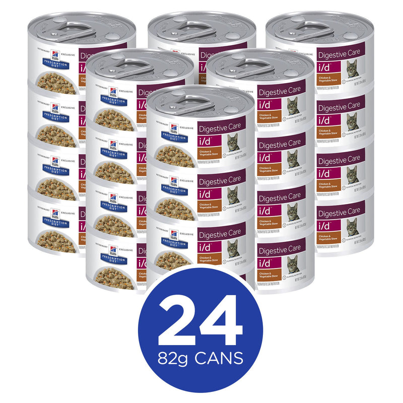 Hills Prescription Diet Cat i/d Digestive Care Chicken and Vegetable Stew Wet Food 82g x 24