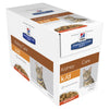 Hills Prescription Diet Cat k/d Kidney Care Chicken Wet Food Pouches 85g x 12