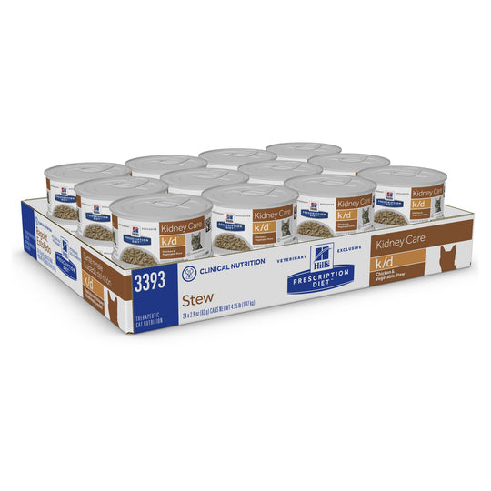 Hills Prescription Diet Cat k/d Kidney Care Chicken and Vegetable Stew Wet Food 82g x 24