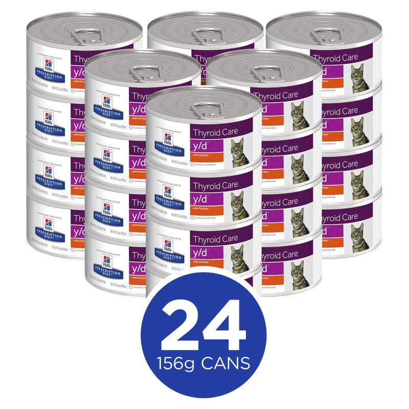 Hills Prescription Diet Cat y/d Thyroid Care Chicken Wet Food 156g x 24