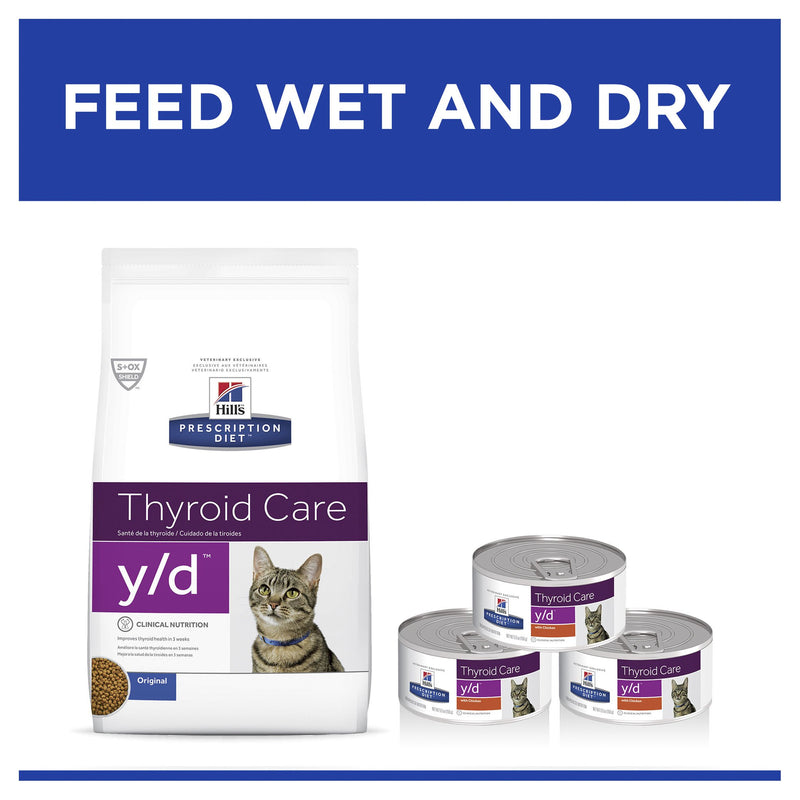 Hills Prescription Diet Cat y/d Thyroid Care Chicken Wet Food 156g x 24