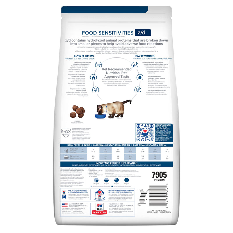 Hills Prescription Diet Cat z/d Skin/Food Sensitivities Dry Food 1.8kg