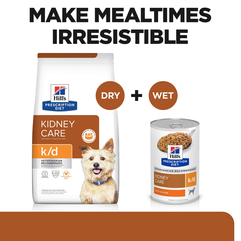 Hills Prescription Diet Dog k/d Kidney Care Chicken Wet Food 370g x 12