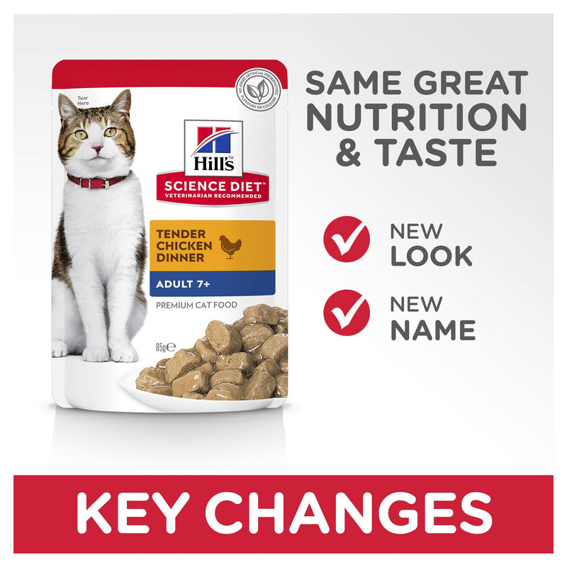 Hills Science Diet Adult 7+ Active Longevity Mature Chicken Cat Food Pouches 85g