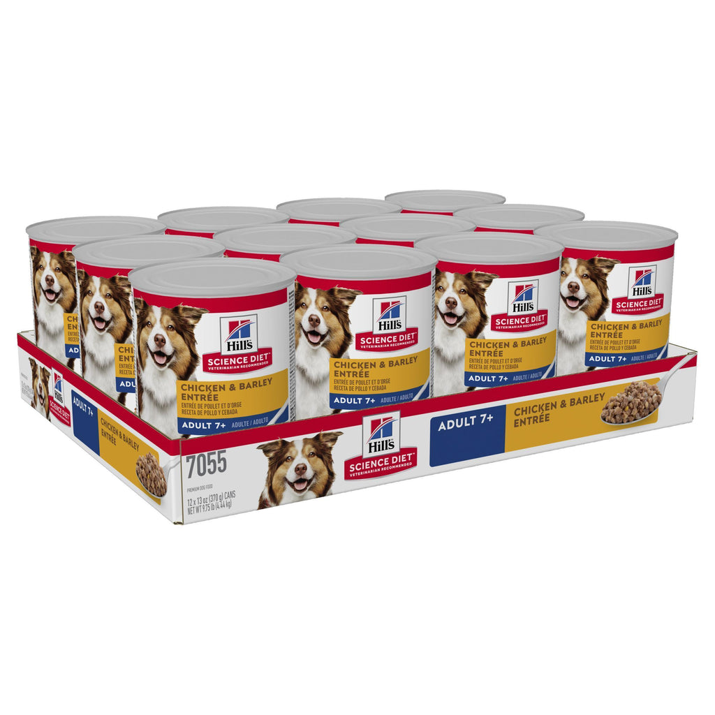 Hills Science Diet Adult 7+ Chicken and Barley Entree Canned Dog Food 370g x 12^^^-Habitat Pet Supplies