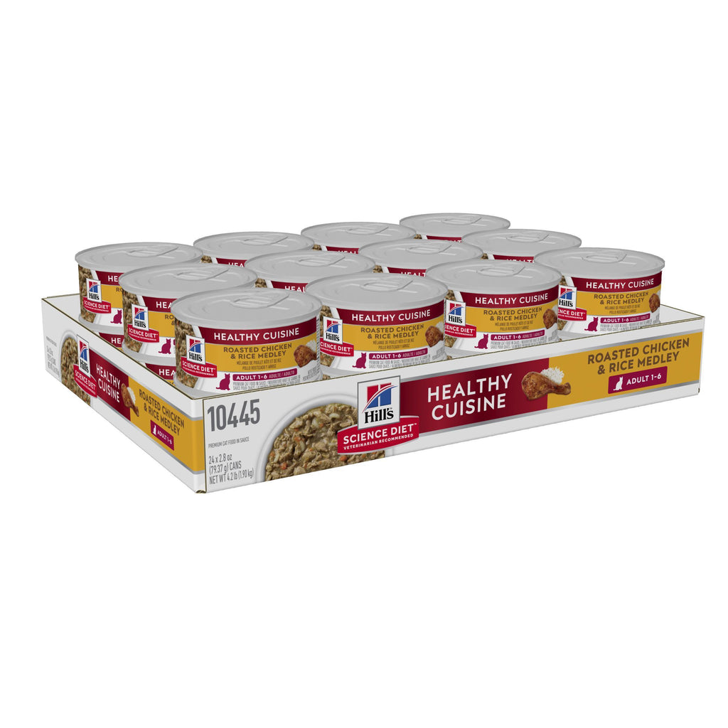Hills Science Diet Adult Healthy Cuisine Chicken and Rice Medley Canned Cat Food 79g x 24-Habitat Pet Supplies