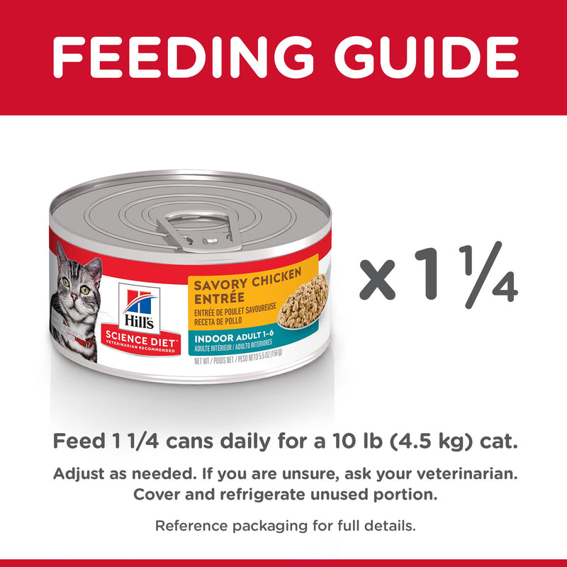 Hills Science Diet Adult Indoor Savoury Chicken Entrée Canned Cat Food 156g