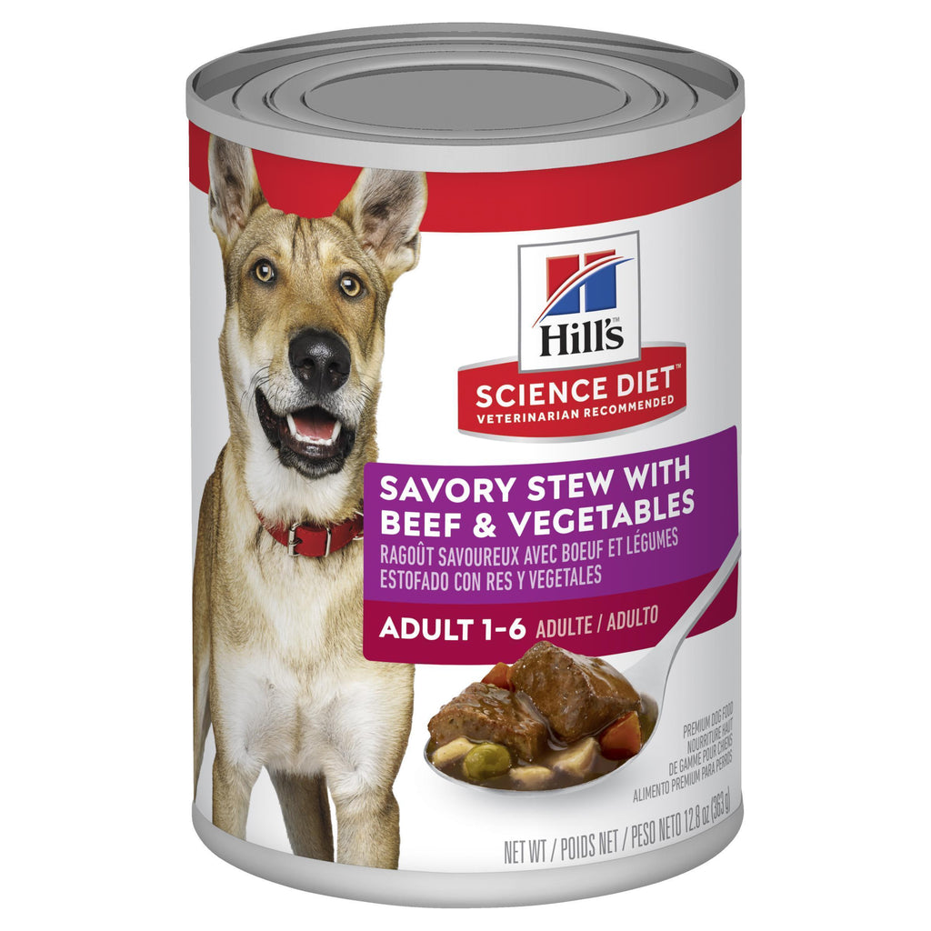 Hills Science Diet Adult Savoury Stew Beef and Vegetables Canned Dog Food 363g-Habitat Pet Supplies