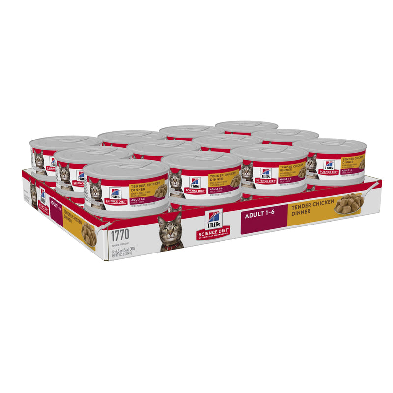 Hills Science Diet Adult Tender Dinners Chicken Canned Cat Food 156g x 24-Habitat Pet Supplies