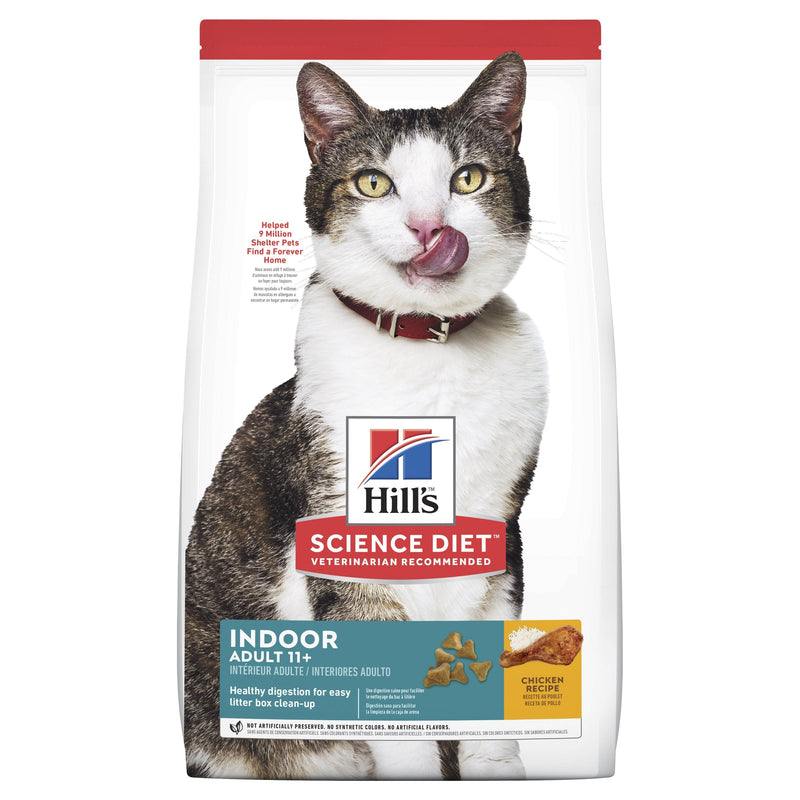 Hills Science Diet Indoor Adult 11+ Dry Cat Food 1.58kg-Habitat Pet Supplies