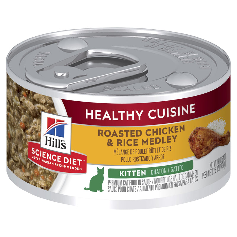 Hills Science Diet Kitten Healthy Cuisine Chicken and Rice Medley Canned Cat Food 79g x 24