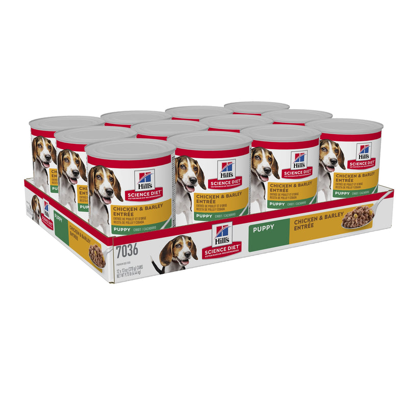 Hills Science Diet Puppy Chicken and Barley Entree Canned Dog Food 370g x 12-Habitat Pet Supplies