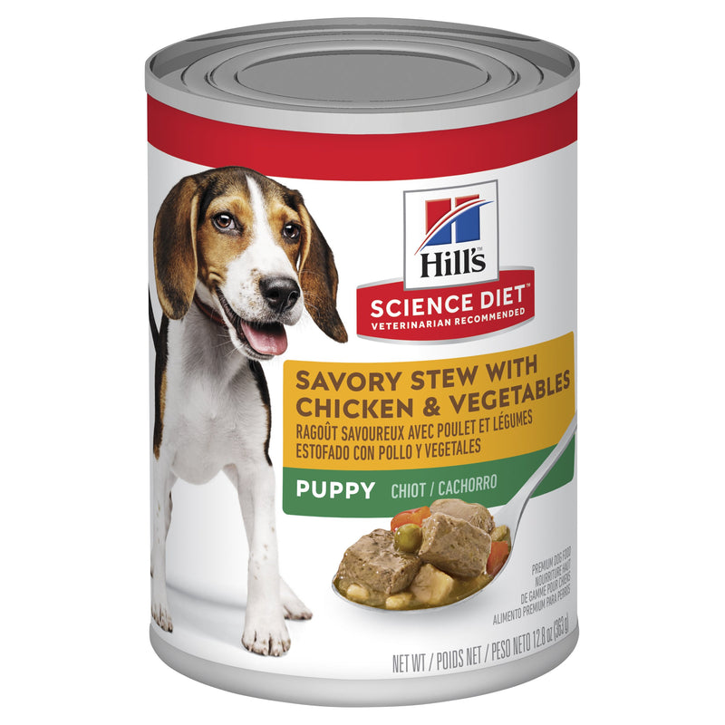 Hills Science Diet Puppy Savoury Stew Chicken and Vegetables Canned Dog Food 370g-Habitat Pet Supplies