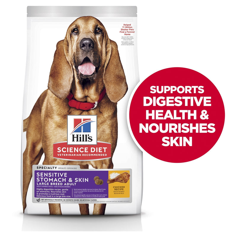 Hills Science Diet Sensitive Stomach and Skin Large Breed Chicken Dry Dog Food 13.6kg